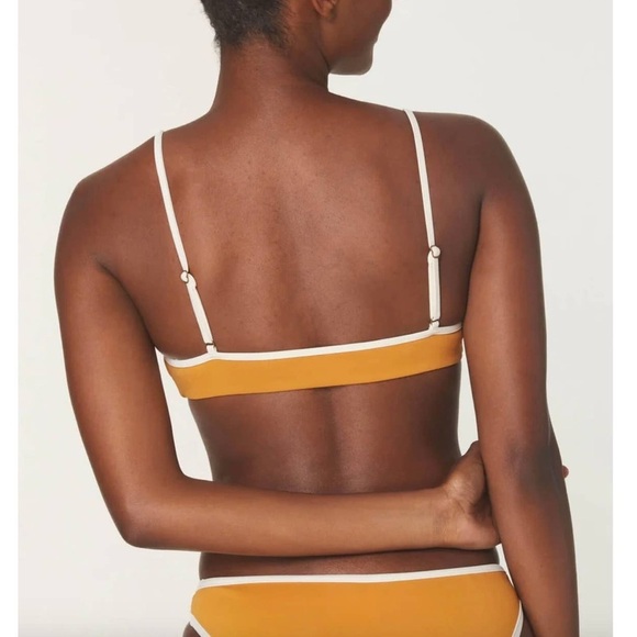 NWT Andie The Bells Bikini Top In Topaz Yellow, Size Large - Picture 2 of 11